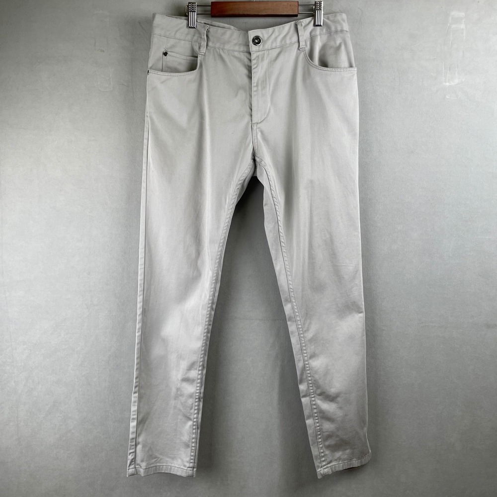 Zara Man Basic Collection Light Gray Chinos Pants Mens Size EUR 44 USA 34 Chic